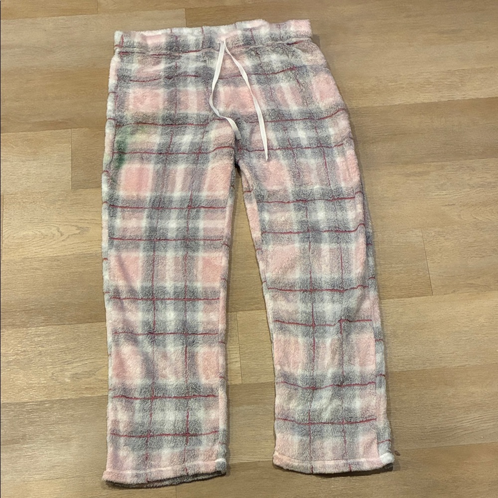 Cozy Pink Plaid Kids Pajama Pants